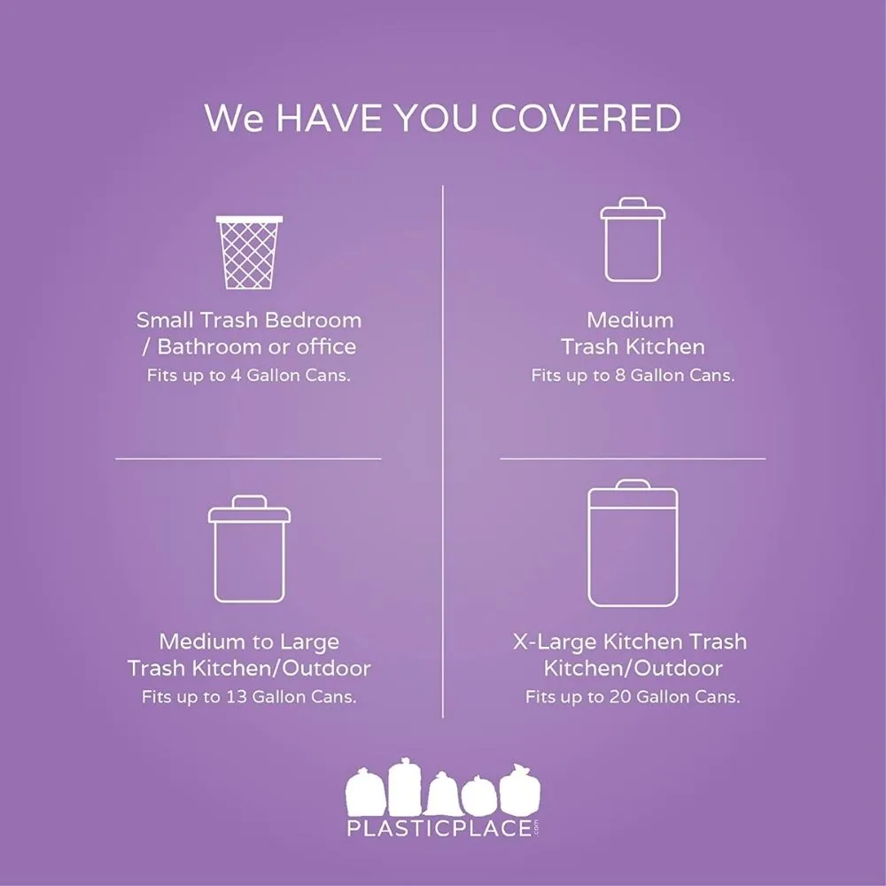 4 Gallon Drawstring Lavender & Vanilla Scented Bags - 0.7 Mil - 200/Case
