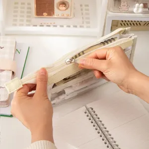 6 Layer Large Capacity Pencil Case Transparent Pvc Storage Bag for Stationery Supplies