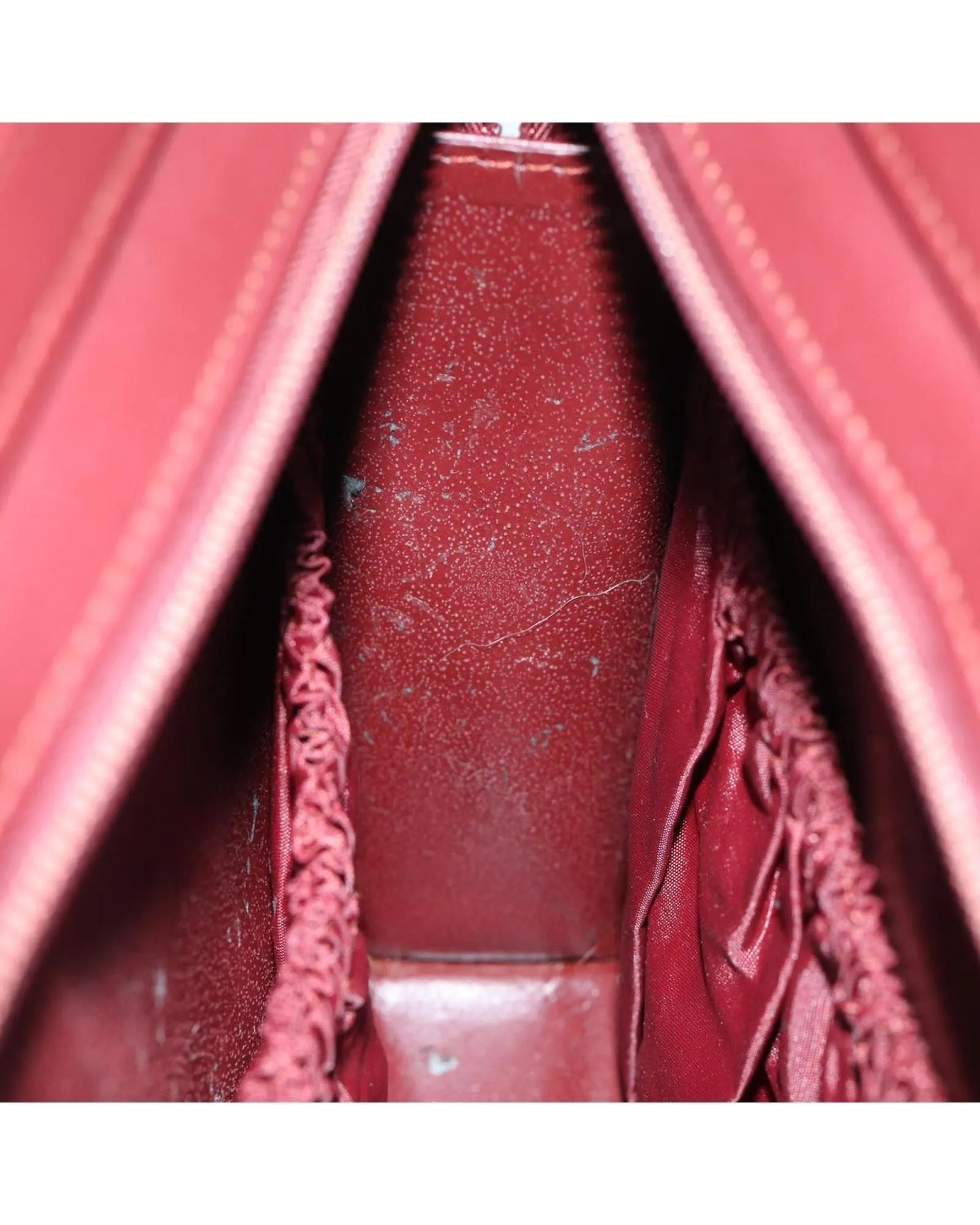 Bordeaux Leather Clutch Bag with Guarantee Card - Rank B