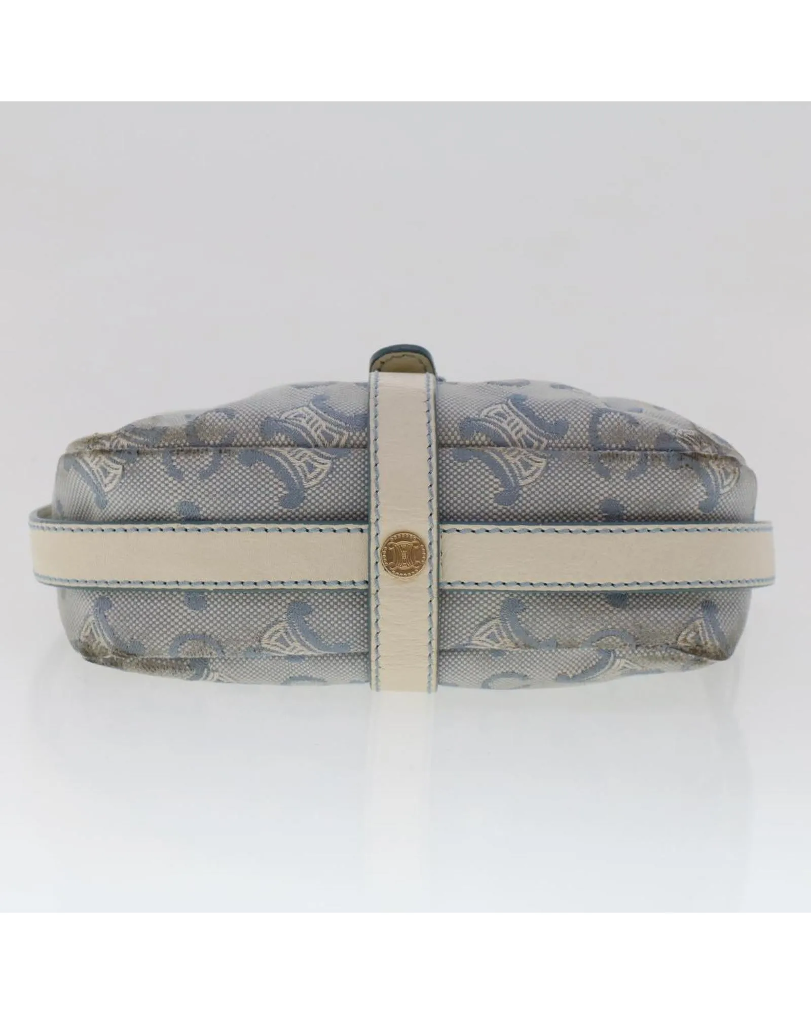 Canvas and Leather Blue Shoulder Bag