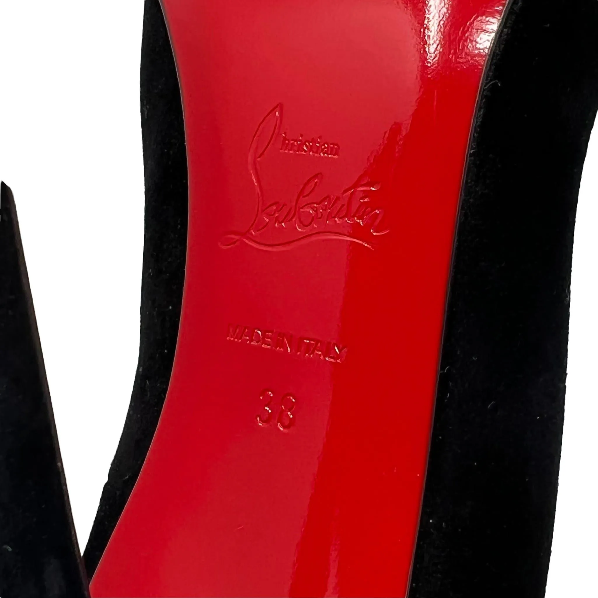 Christian Louboutin Black Suede GEO Spike Pumps 38