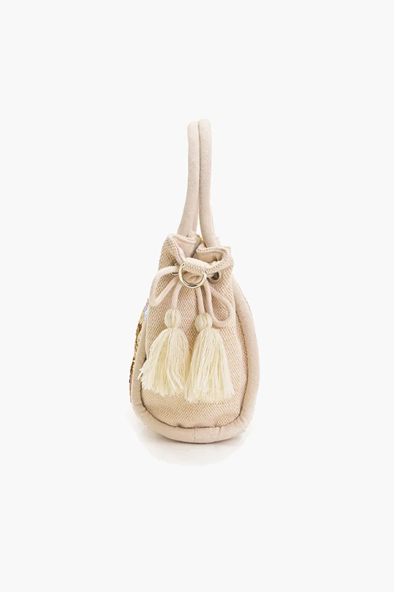 Golden Bloom Boho Mini Tote