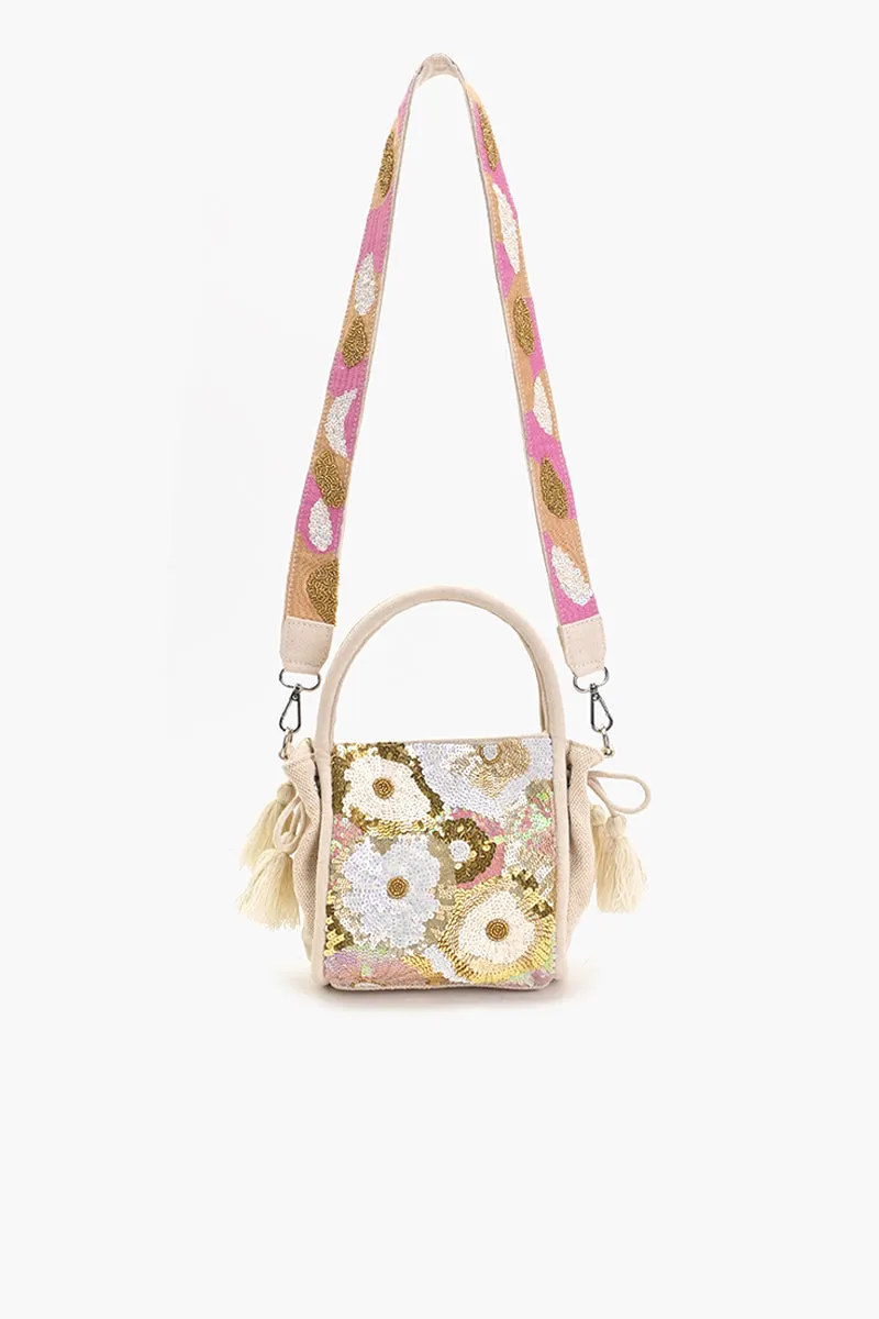 Golden Bloom Boho Mini Tote