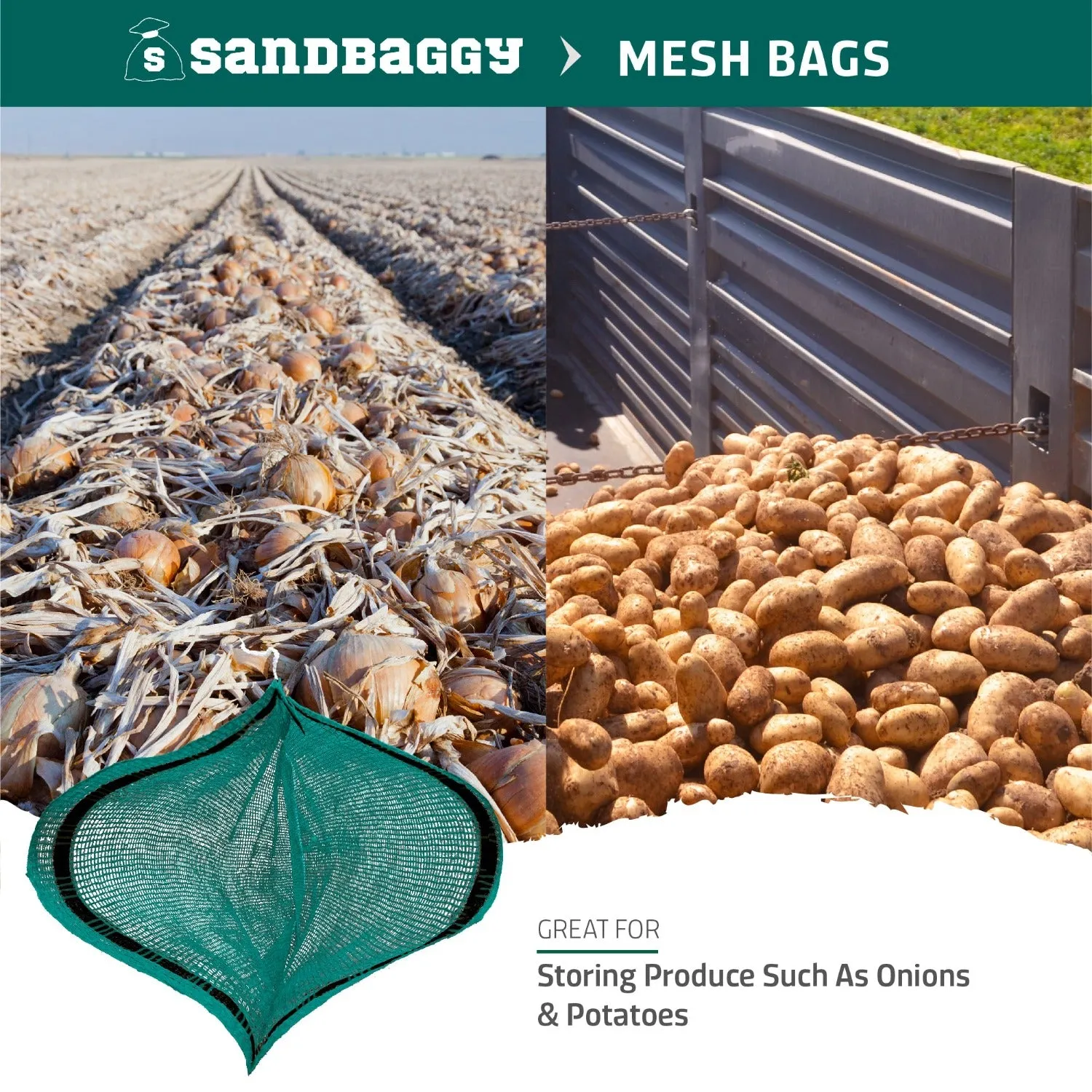 Large Mesh Produce Bags for Fruits & Vegetables