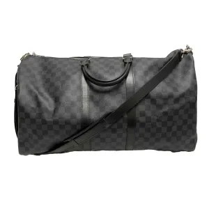 Louis Vuitton Keepall Bandoulire 55 Damier Graphite Black Excellent Duffle