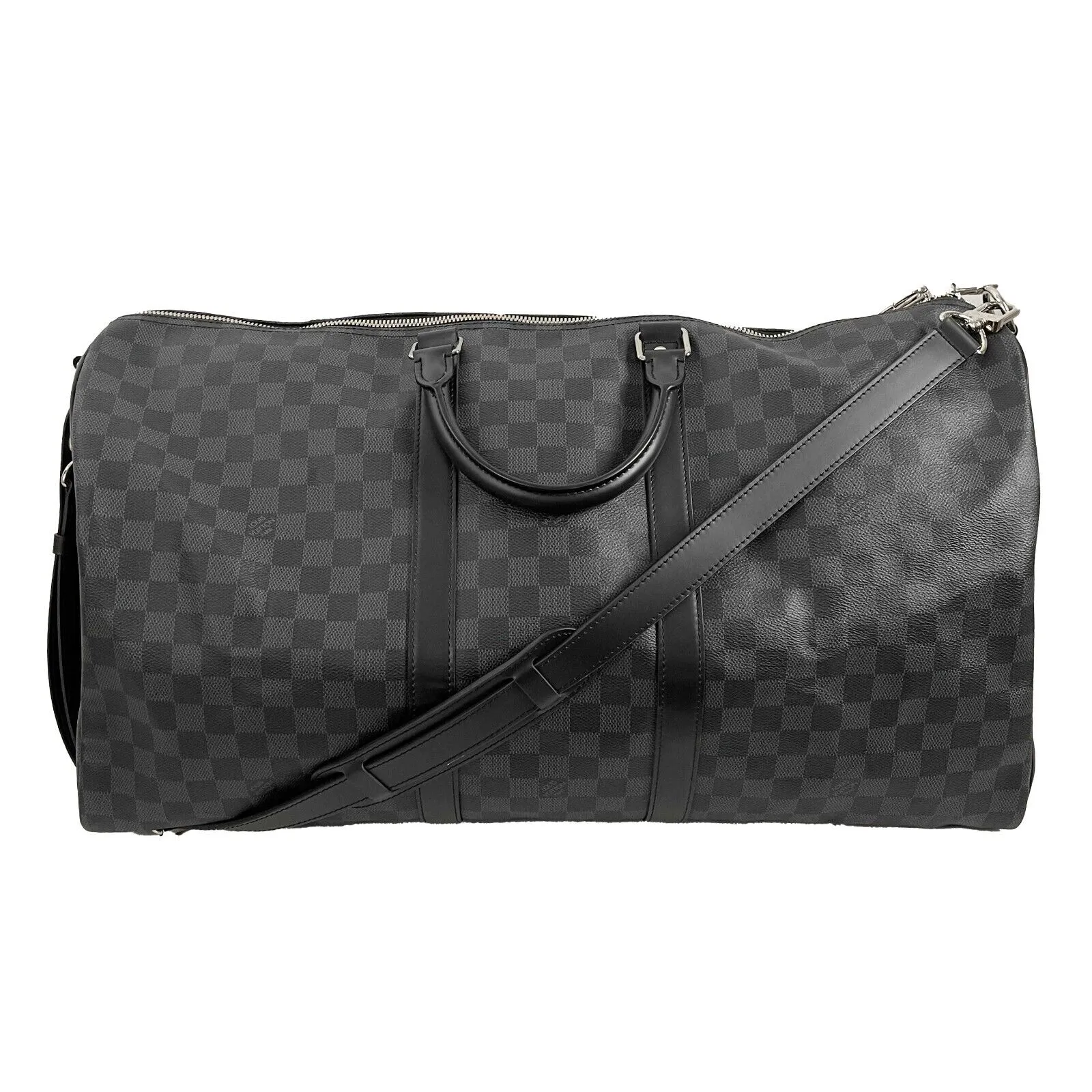 Louis Vuitton Keepall Bandoulire 55 Damier Graphite Black Excellent Duffle