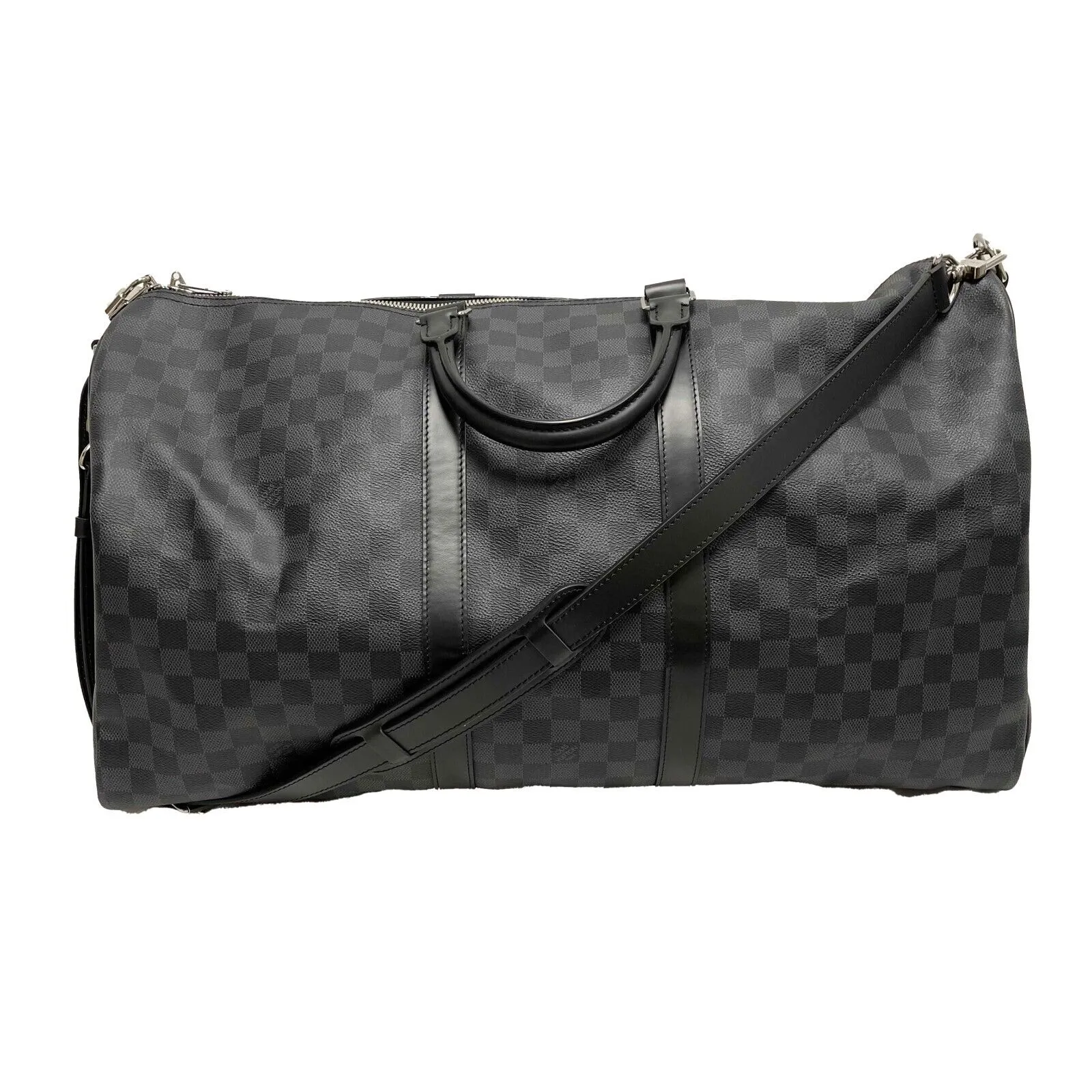 Louis Vuitton Keepall Bandoulire 55 Damier Graphite Black Excellent Duffle