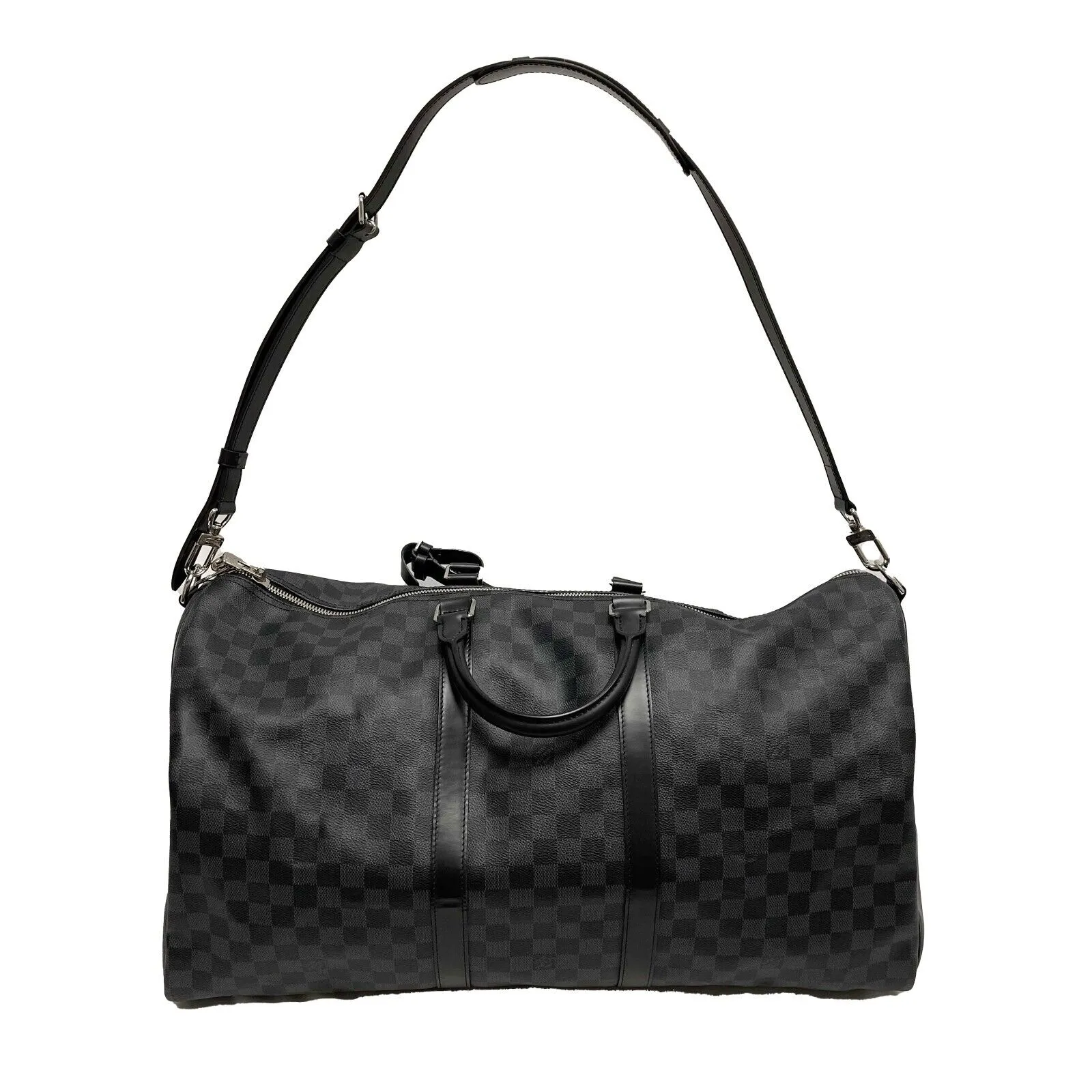 Louis Vuitton Keepall Bandoulire 55 Damier Graphite Black Excellent Duffle
