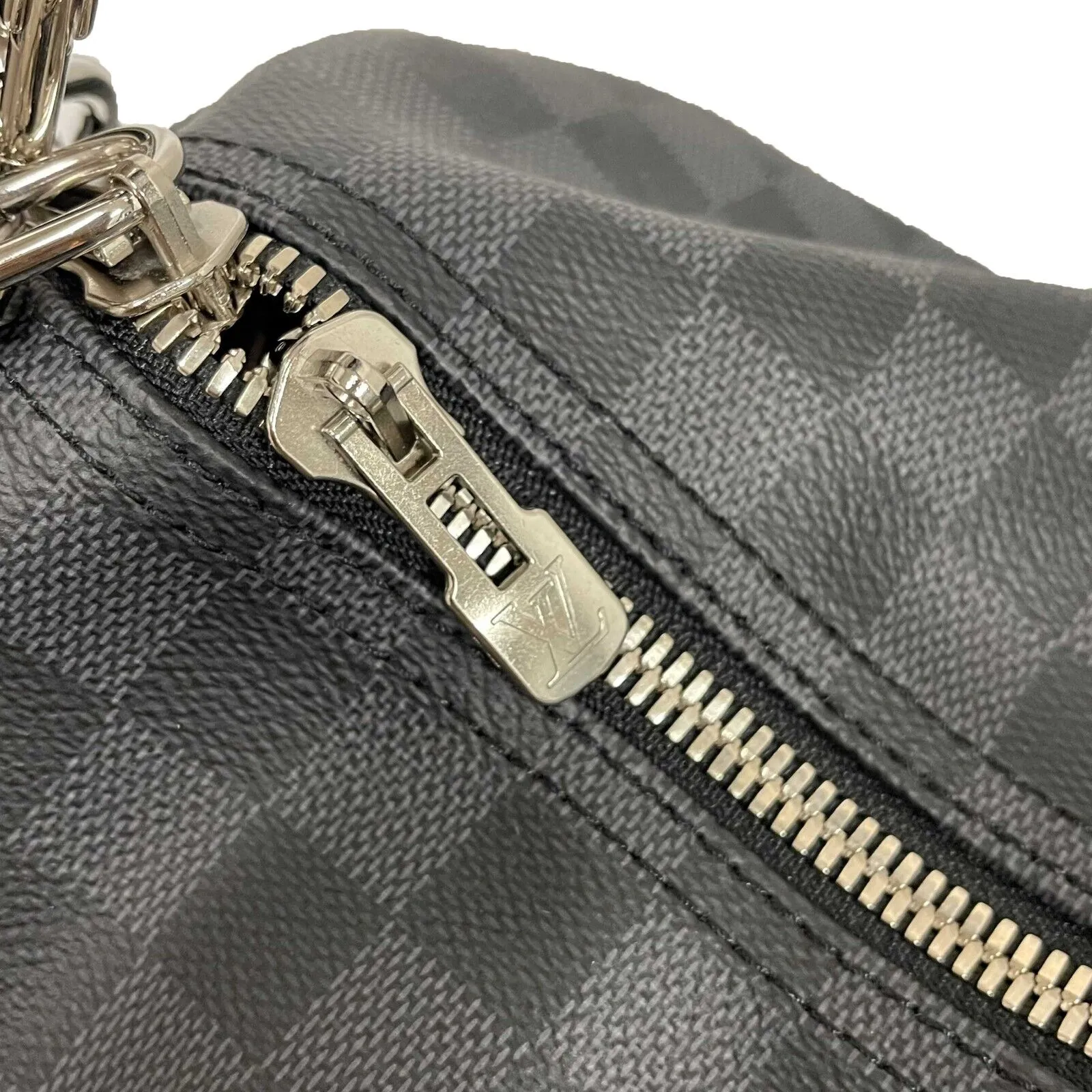 Louis Vuitton Keepall Bandoulire 55 Damier Graphite Black Excellent Duffle