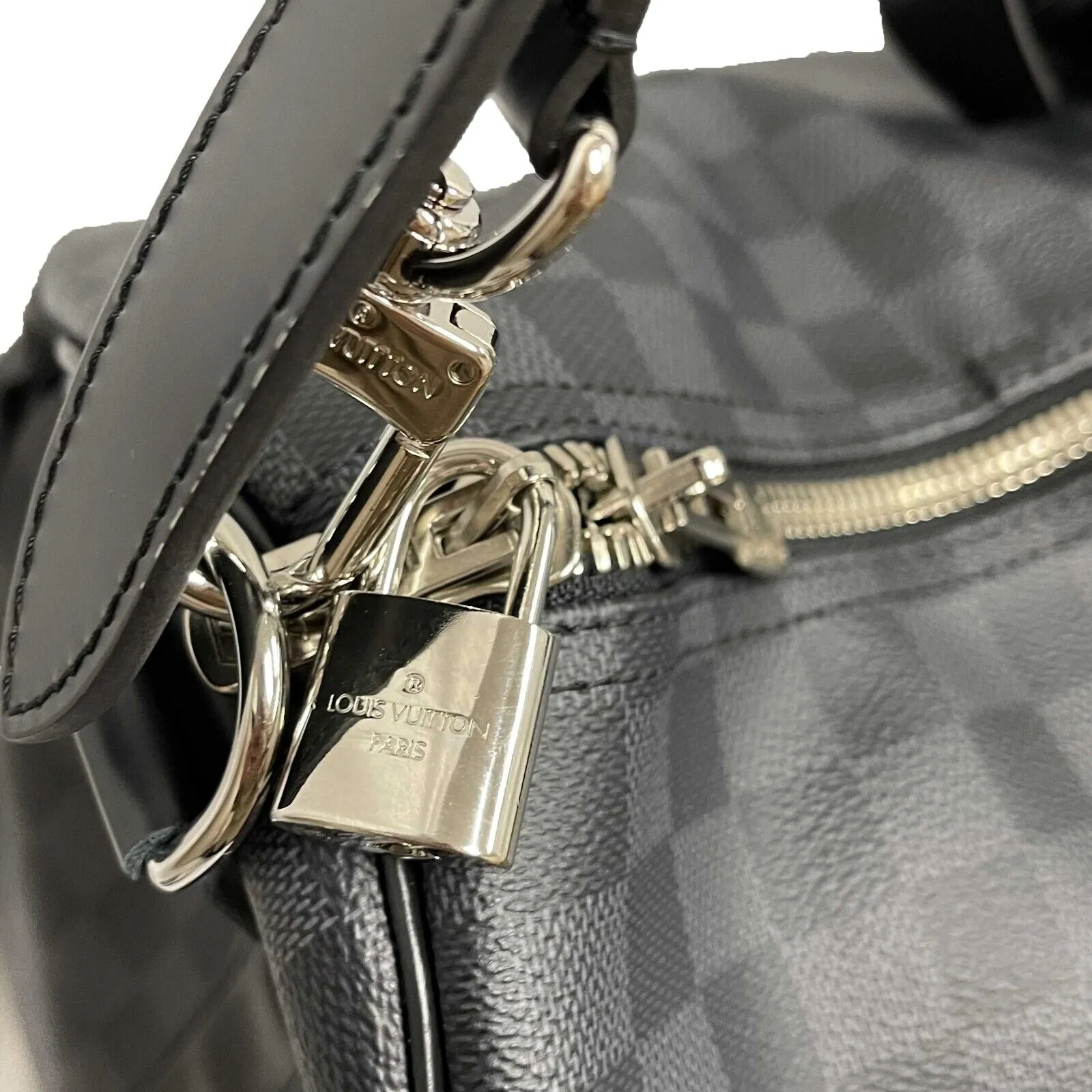 Louis Vuitton Keepall Bandoulire 55 Damier Graphite Black Excellent Duffle