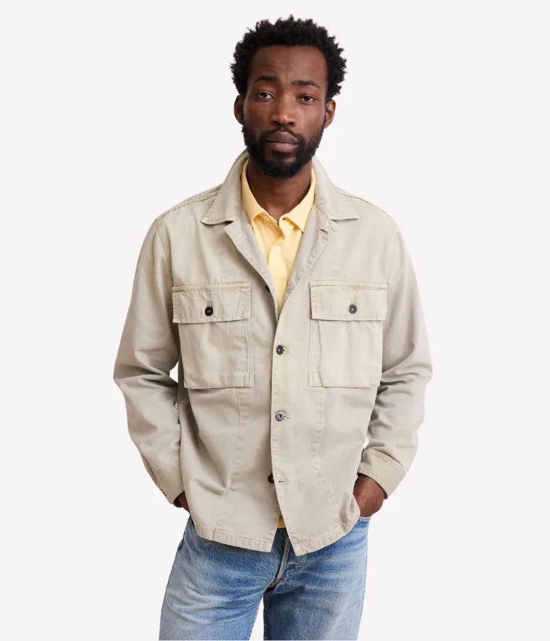 Men Woven Jacket in Straw