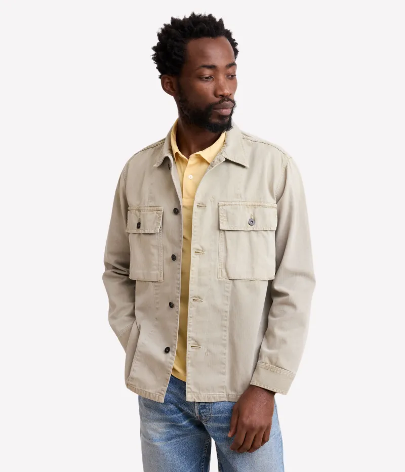 Men Woven Jacket in Straw