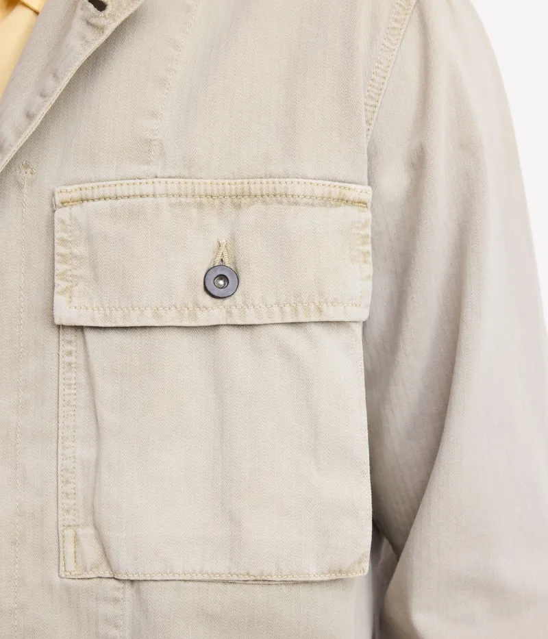 Men Woven Jacket in Straw
