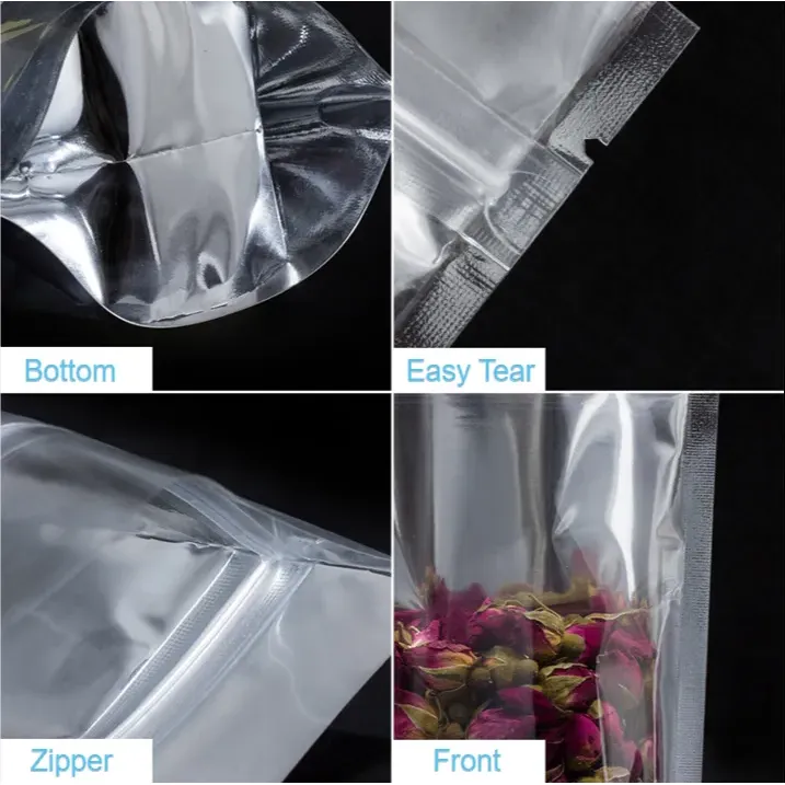 Metalized Zip Lock Pouch Resealable Stand-up Bags 12x18 3.5cm 200g 10pack