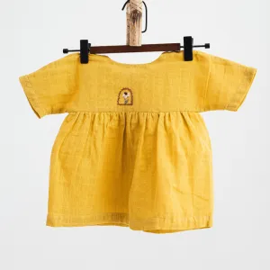 Organic Muslin Mustard Glow Dress   Matching Underpants
