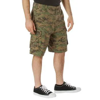 Vintage Style Camo Paratrooper Cargo Shorts