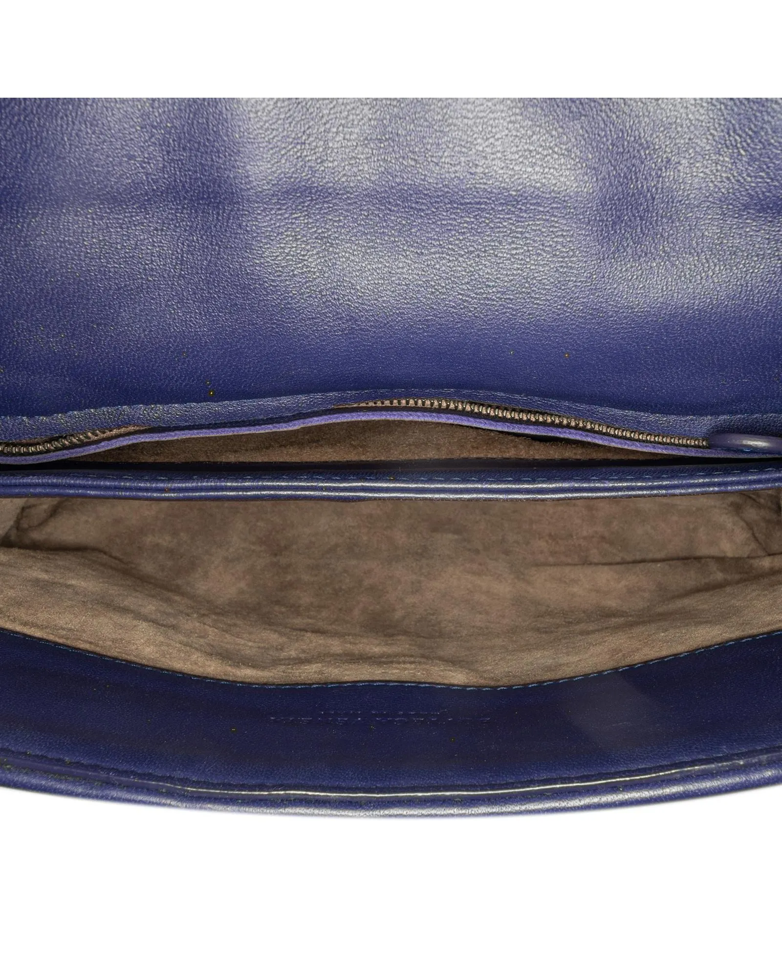 Woven Leather Flap Bag with Chain Strap